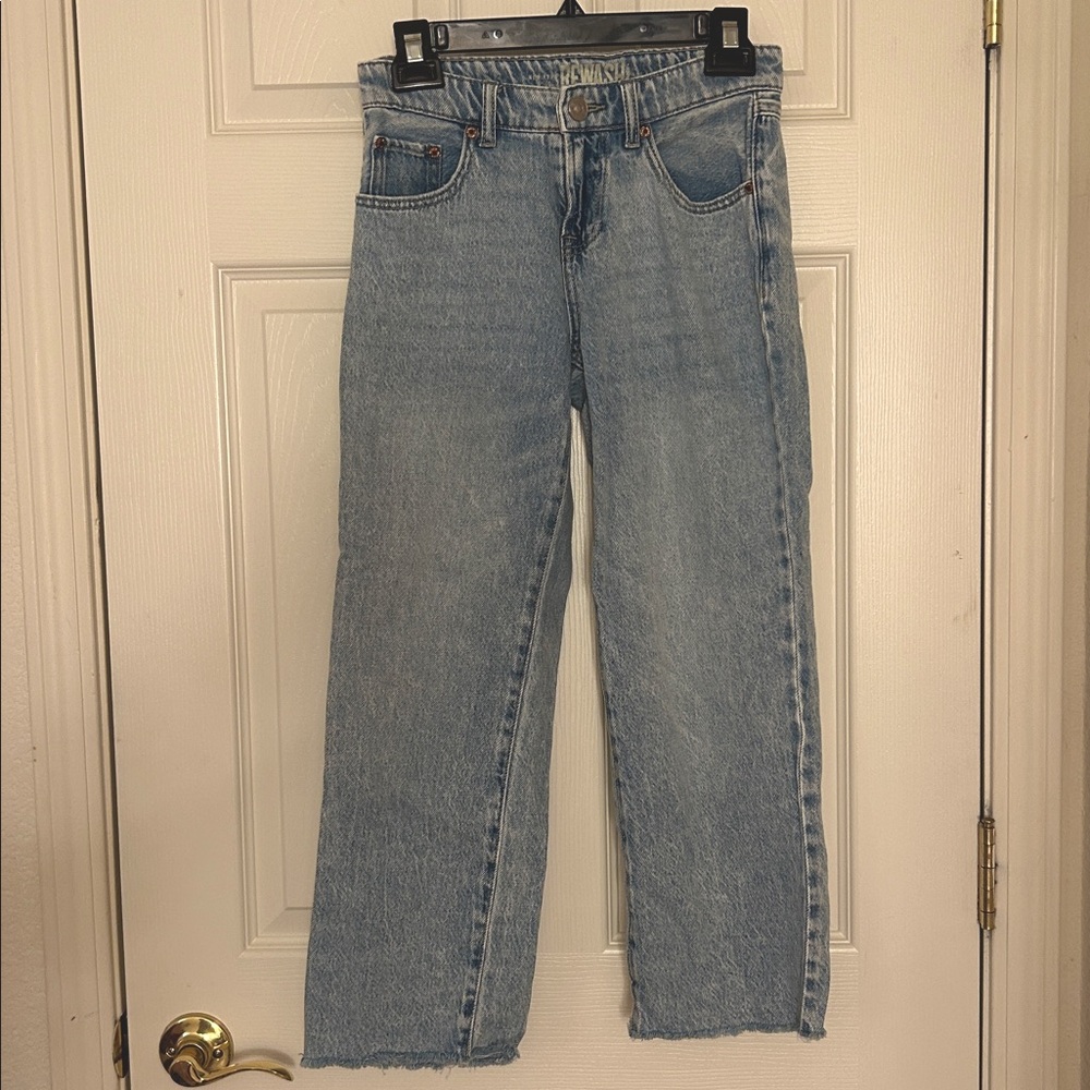 Rewash Light Blue Straight Leg Cropped Jeans Jeans